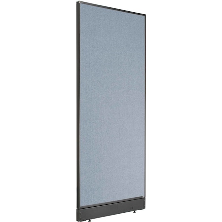 Interion By Global Industrial Interion Non-Electric Office Partition Panel with Raceway, 24-1/4inW x 64inH, Blue 277661NBL
